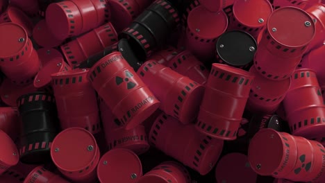 Dump-of-Red-and-Black-Barrels-with-Nuclear-Radioactive-Waste-Danger-of-Radiation-Contamination-of